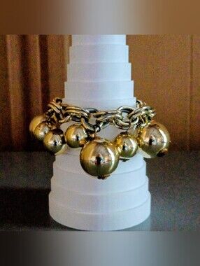 Gold Toned Ball Charm Bracelet